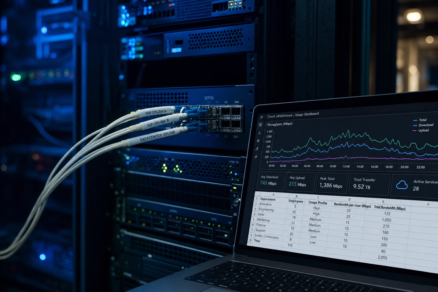 Cloudgebruik en bandbreedte analyse