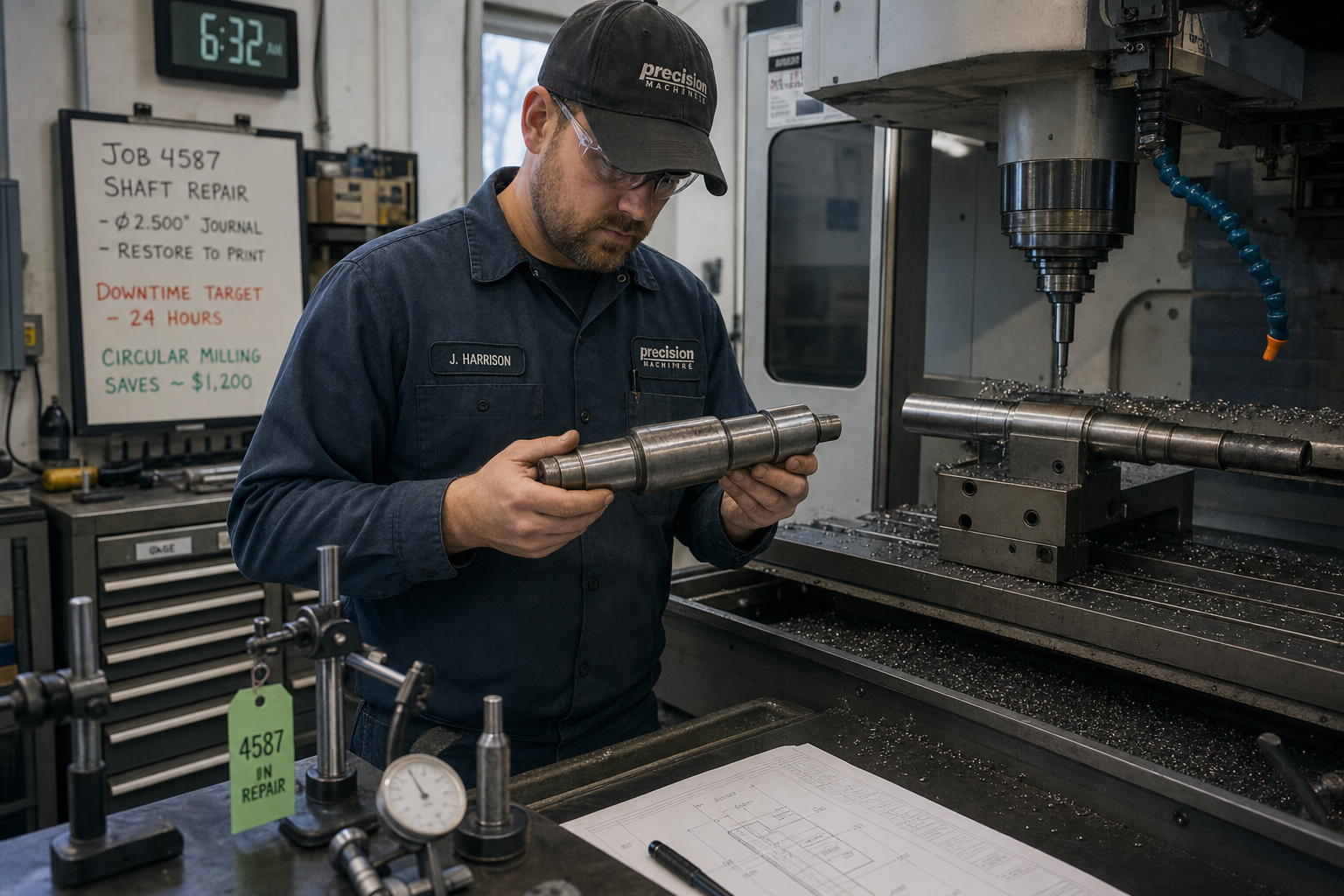 Circular milling machine in operation