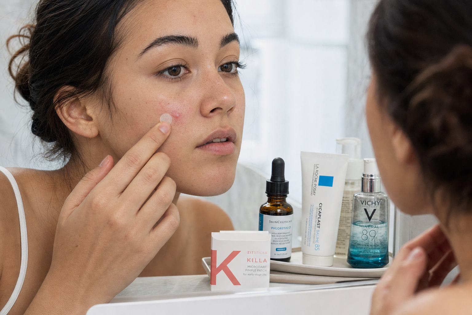 Microdart pimple patch op verschillende huidtypen