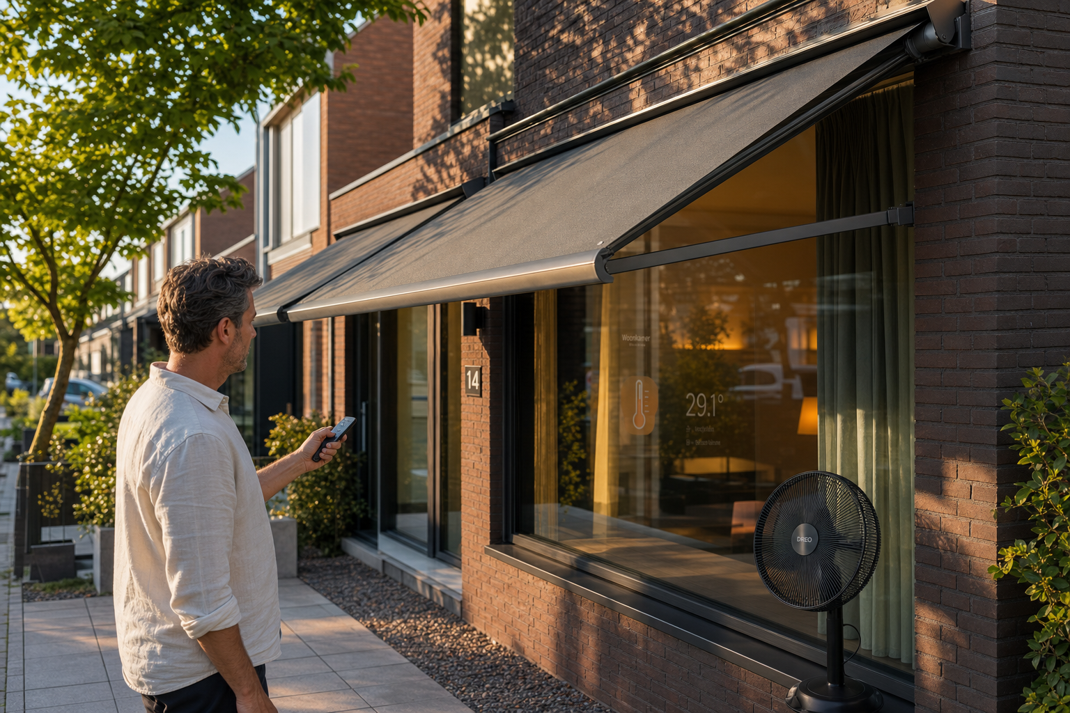 Zonwering op moderne woning in Eindhoven