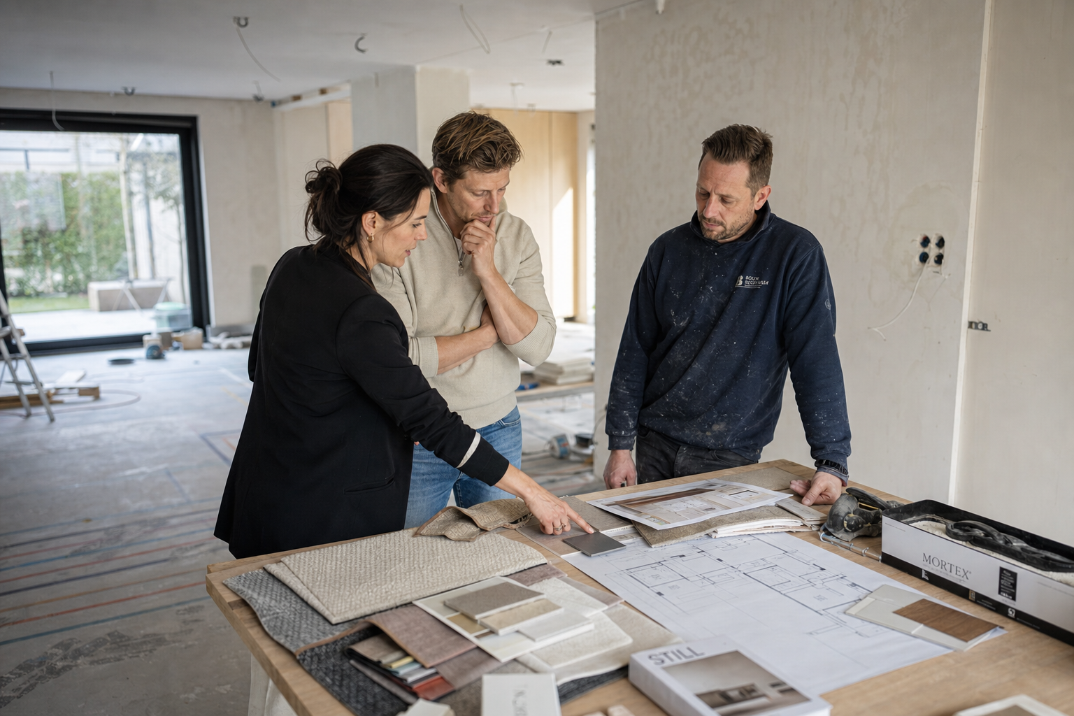 Interieur bedrijf planning tijdens verbouwing