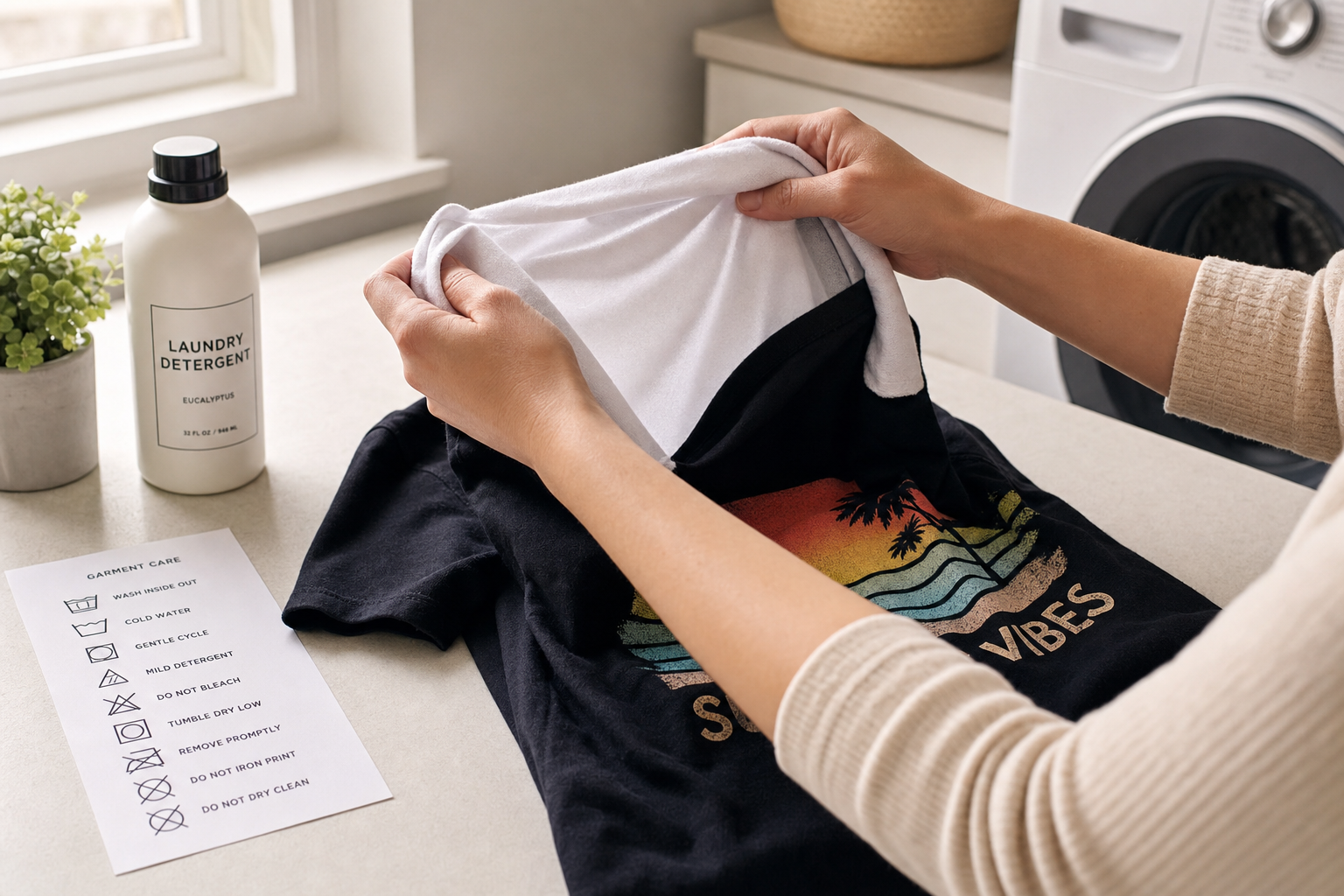 Bedrukte t-shirt wassen