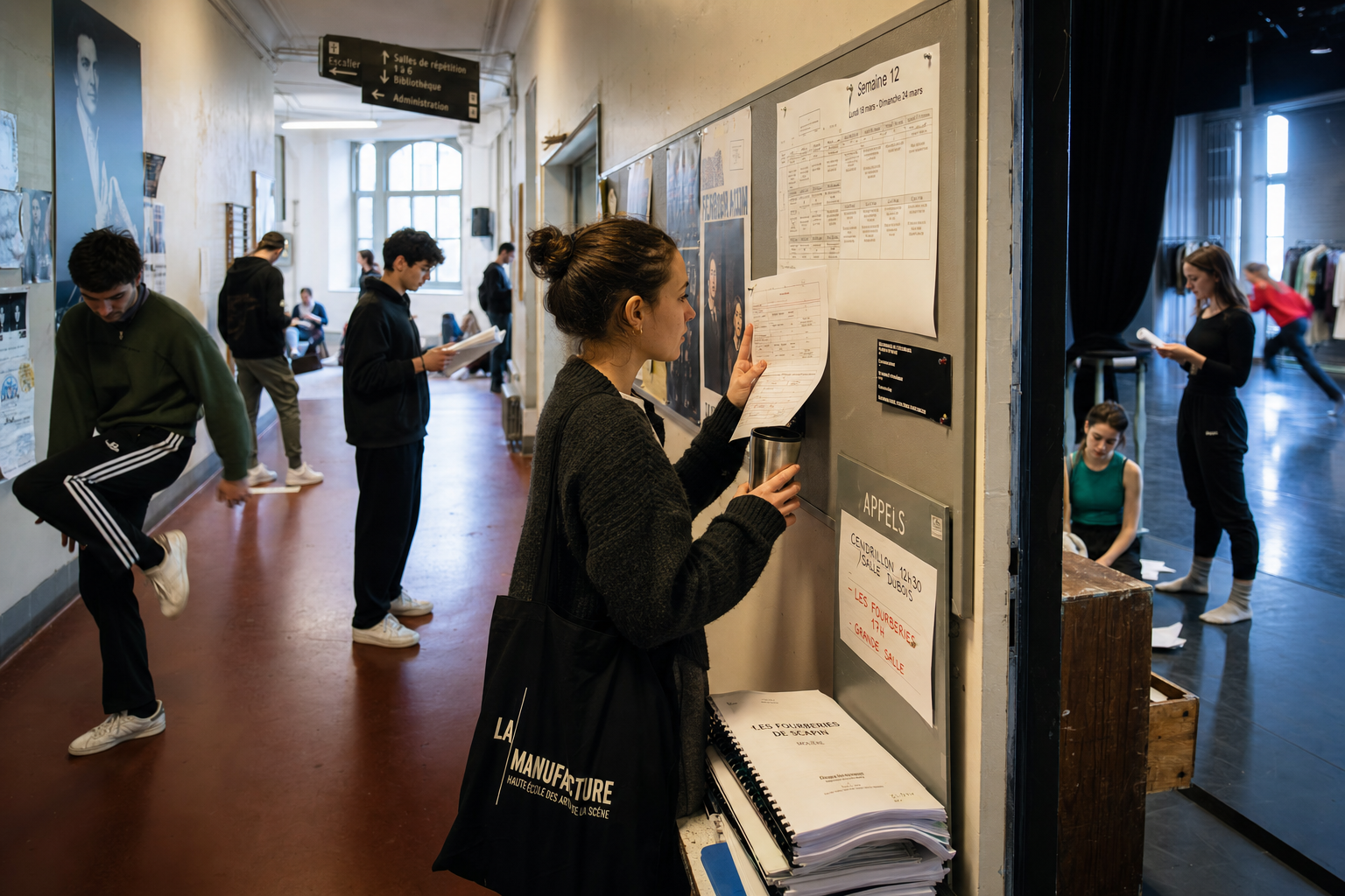Studenten tijdens een typische lesweek op een theaterschool