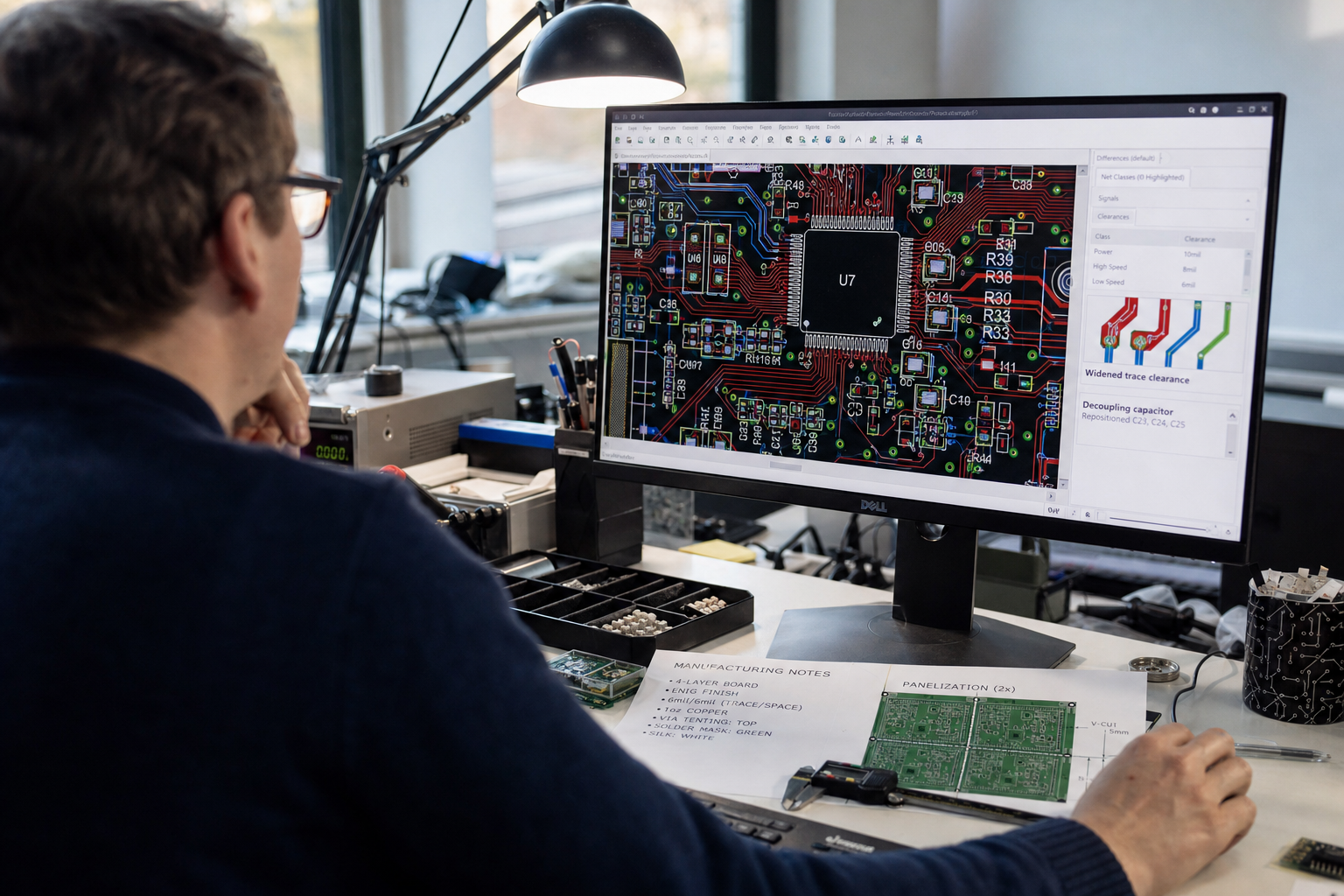 PCB design componentplaatsing en routing