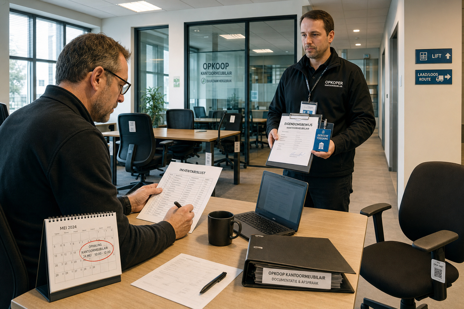 Documenten voor opkoper kantoormeubilair