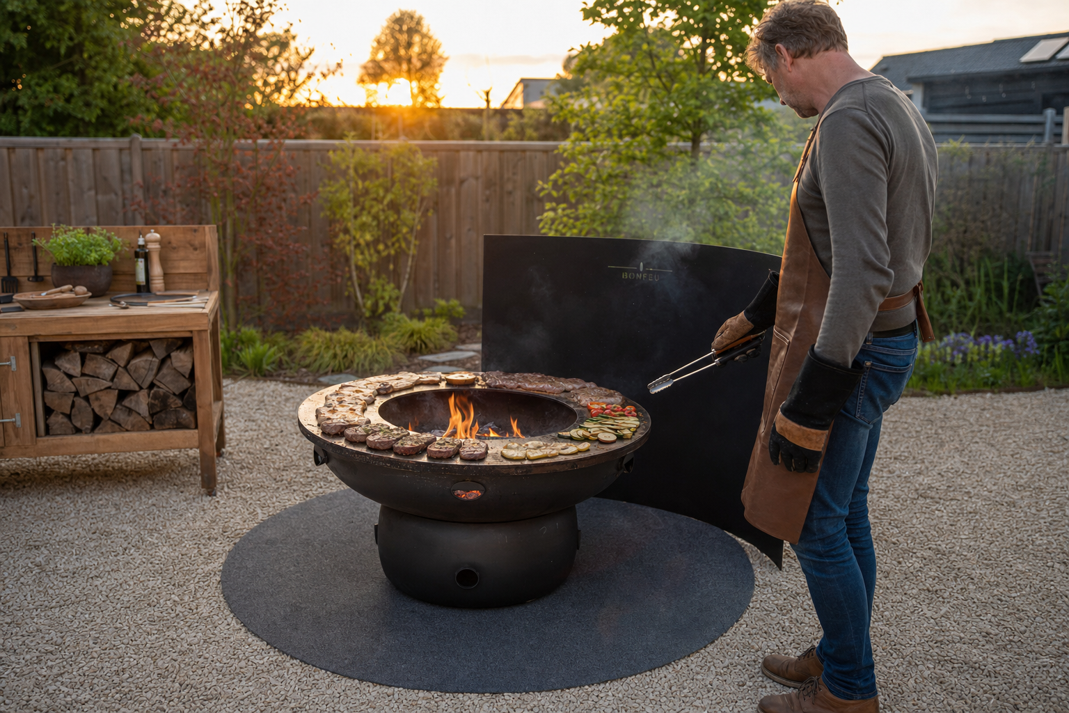 Ring BBQ veilig geplaatst op vuurschaal