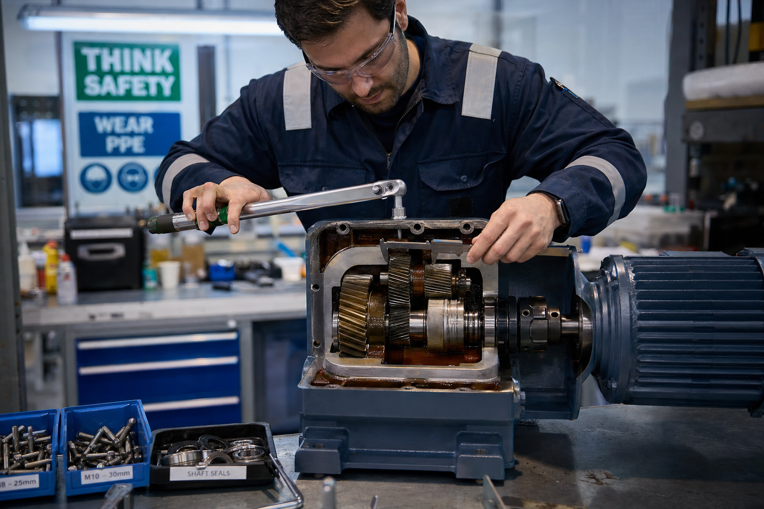 Motor met vertragingskast