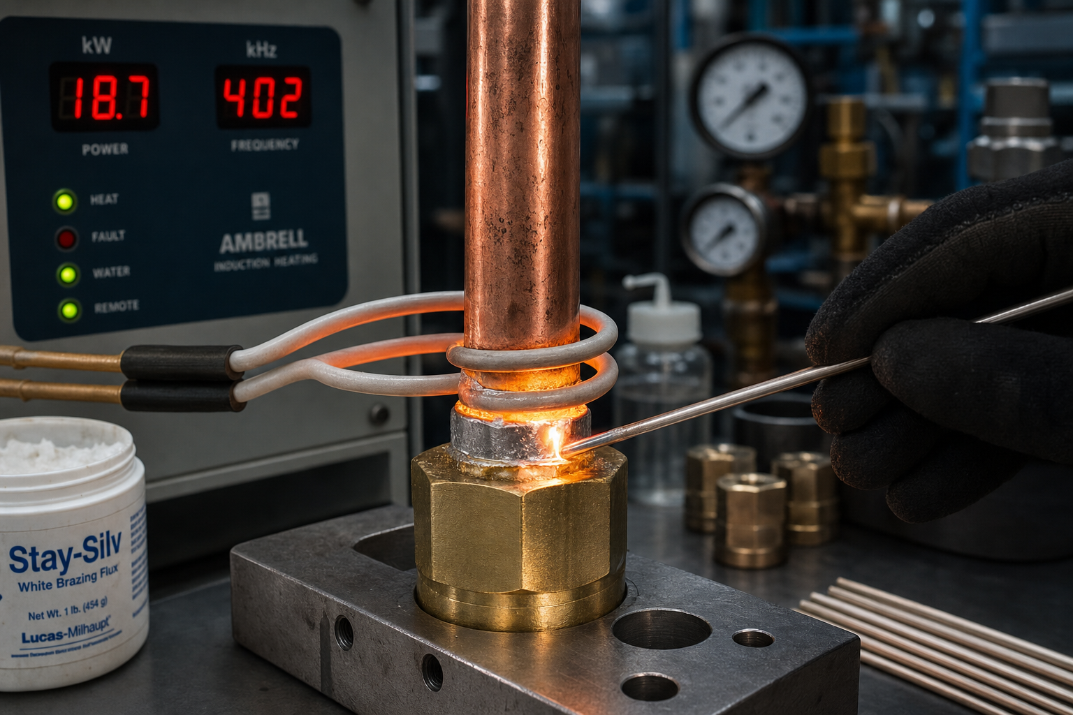 Induction brazing process demonstration