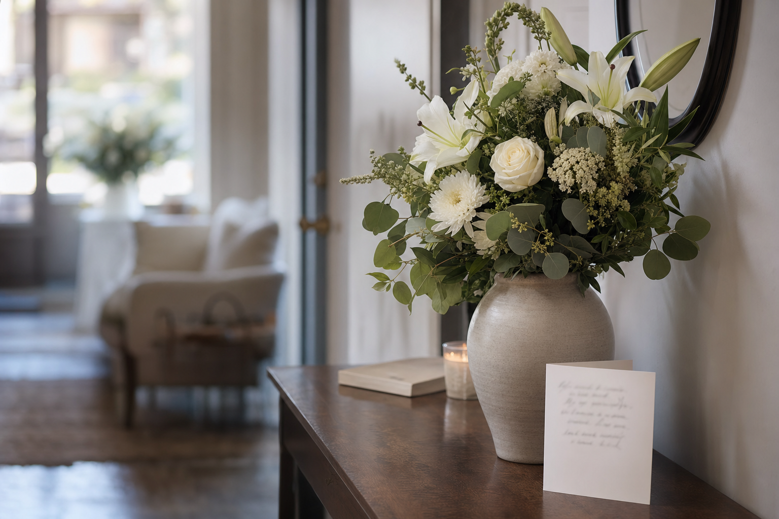 Condoleance bloemen arrangement
