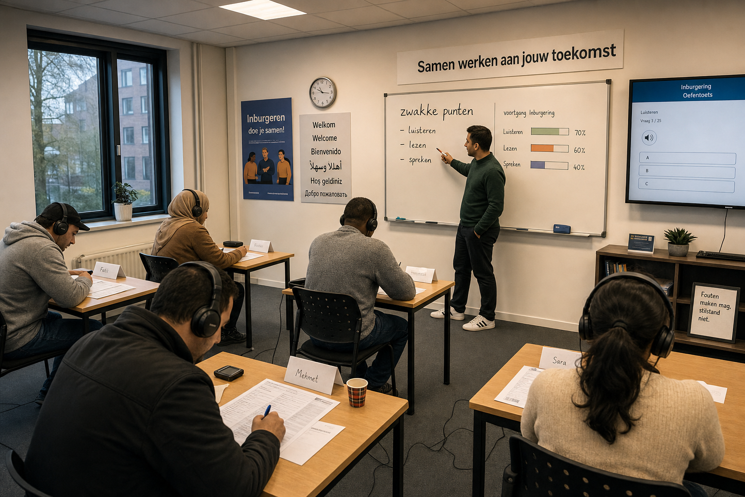 Voortgang bijhouden bij inburgeringsvoorbereiding