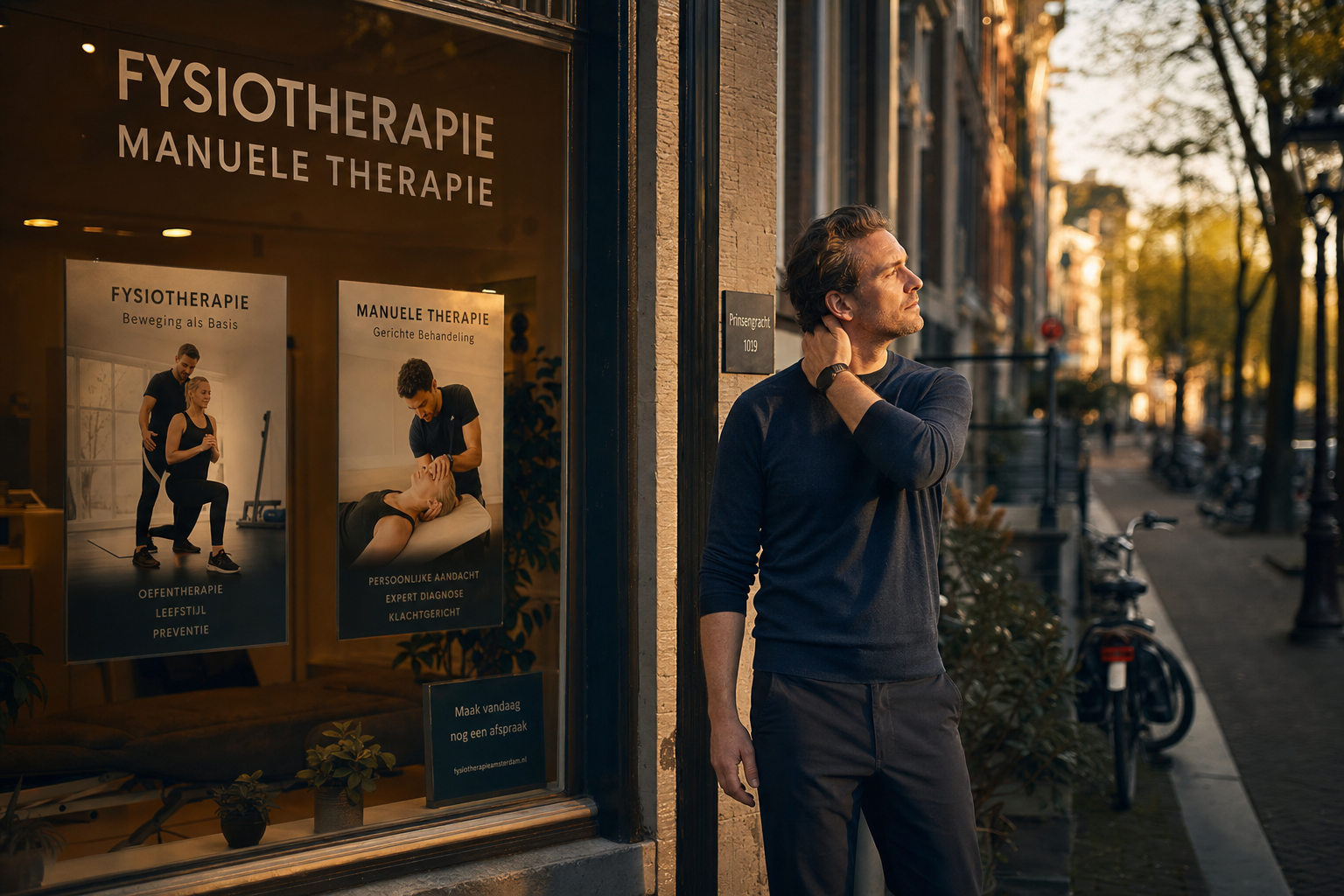 Fysiotherapeut onderzoekt patiënt in Amsterdam