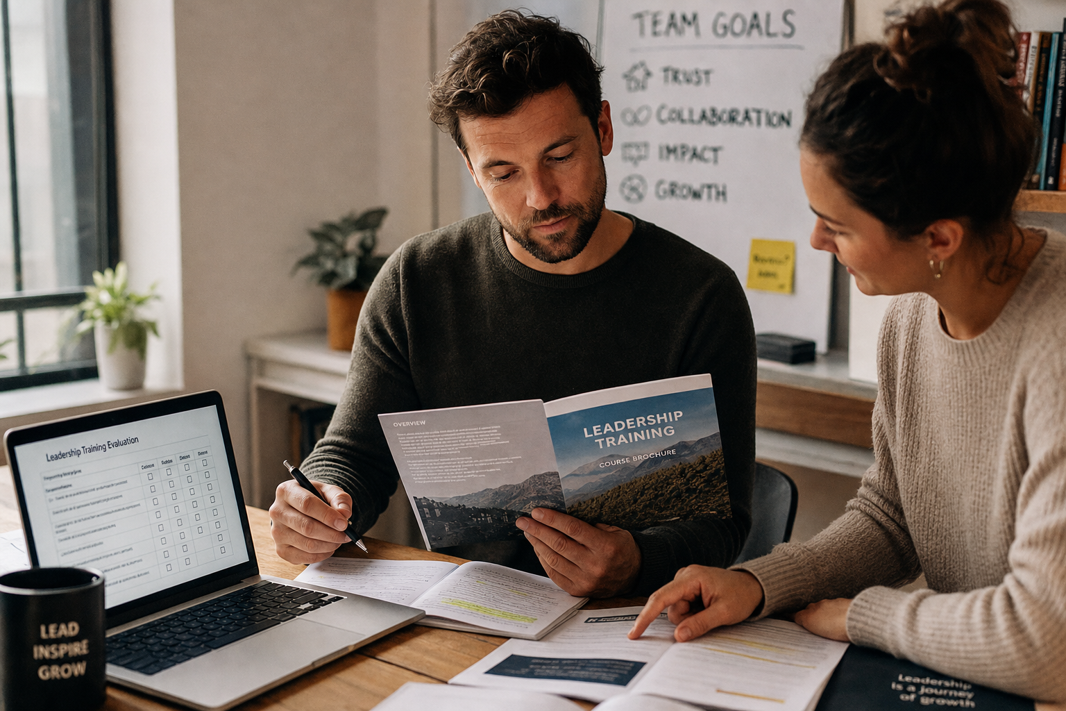 Teamleider geeft training aan medewerkers