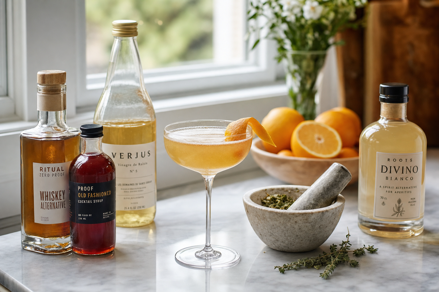 Complexe alcoholvrije cocktail ingrediënten