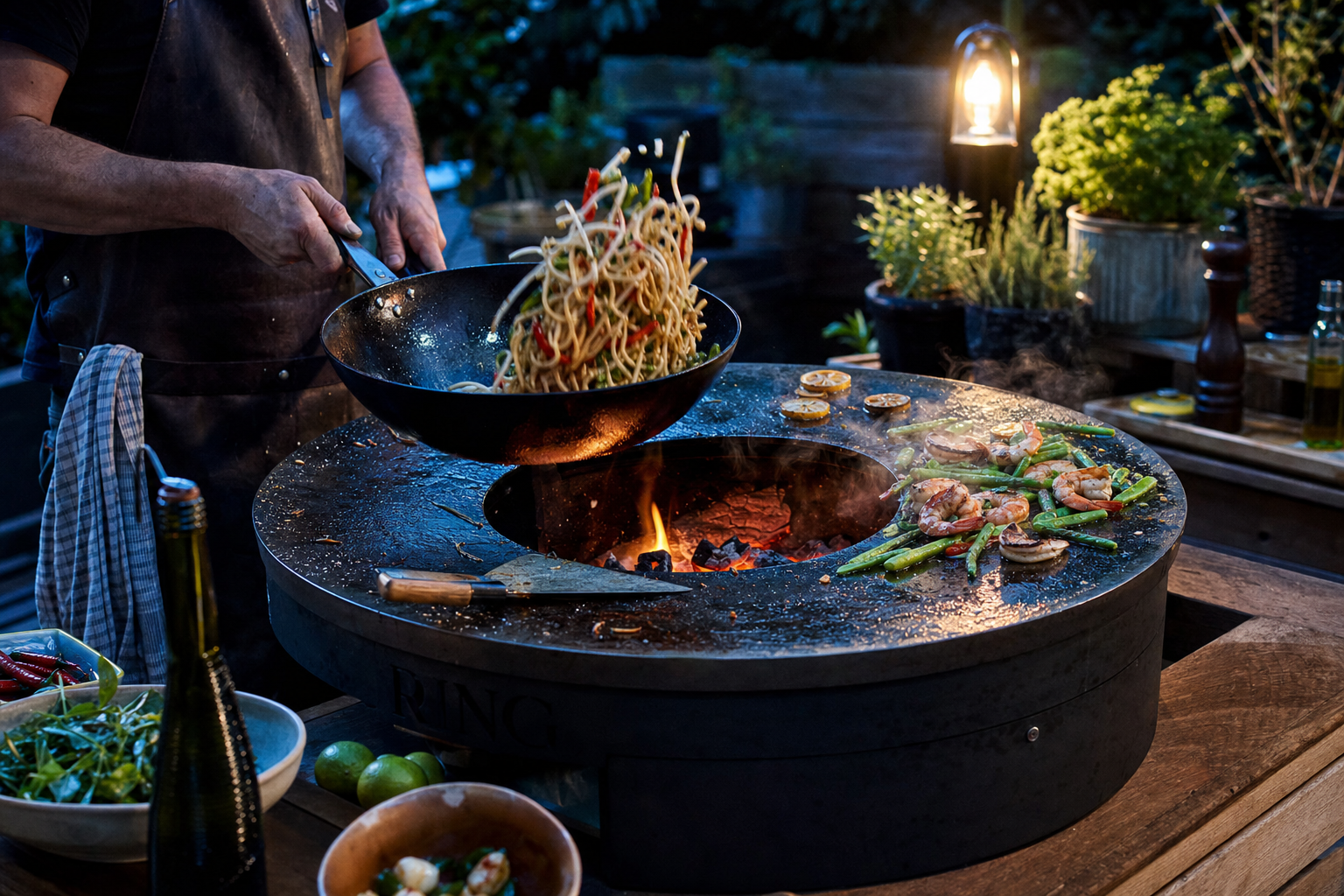 Gerechten bereiden met ring BBQ accessoires