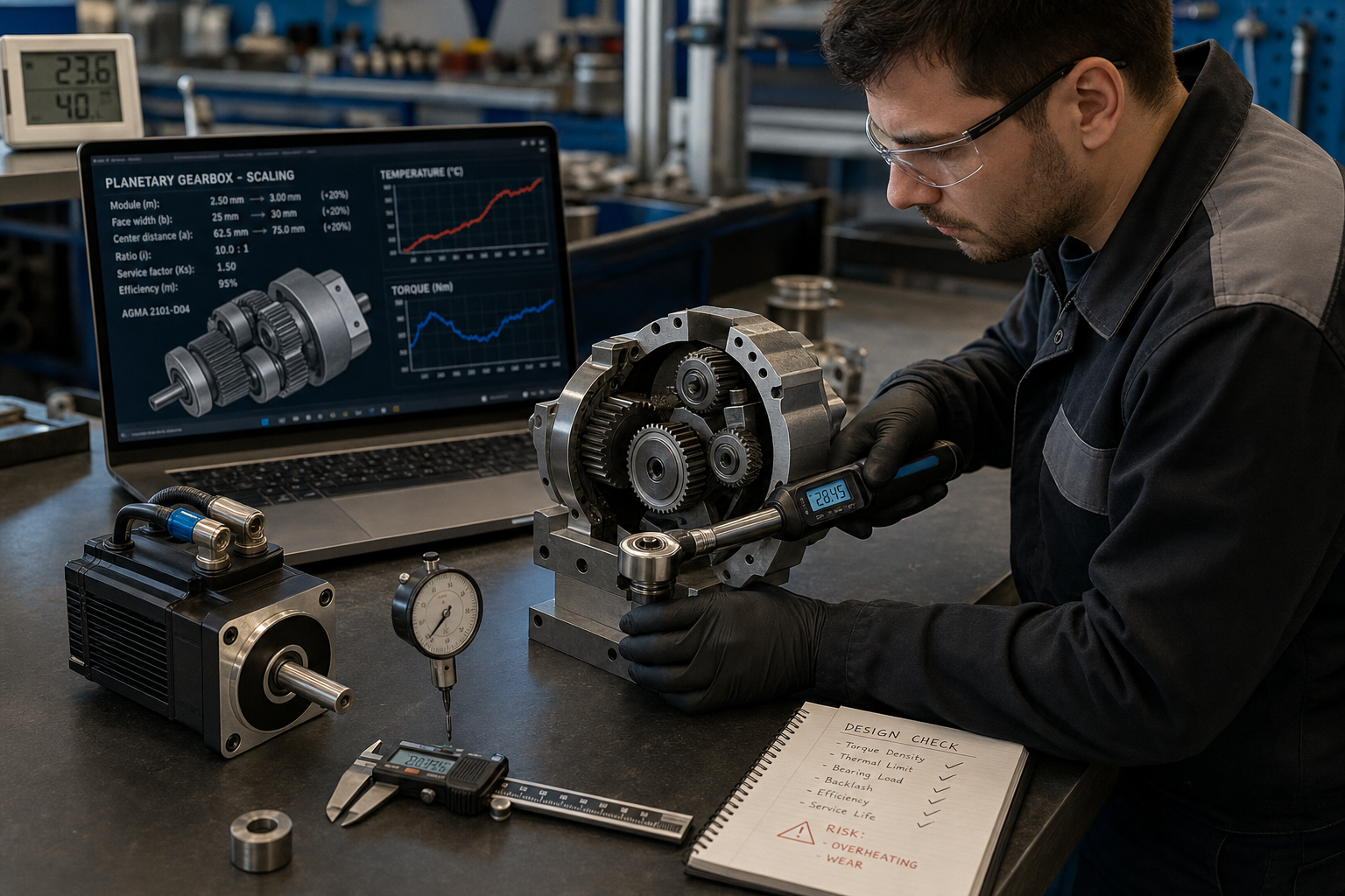 Dimensionering planetaire tandwielkast voor servomotor