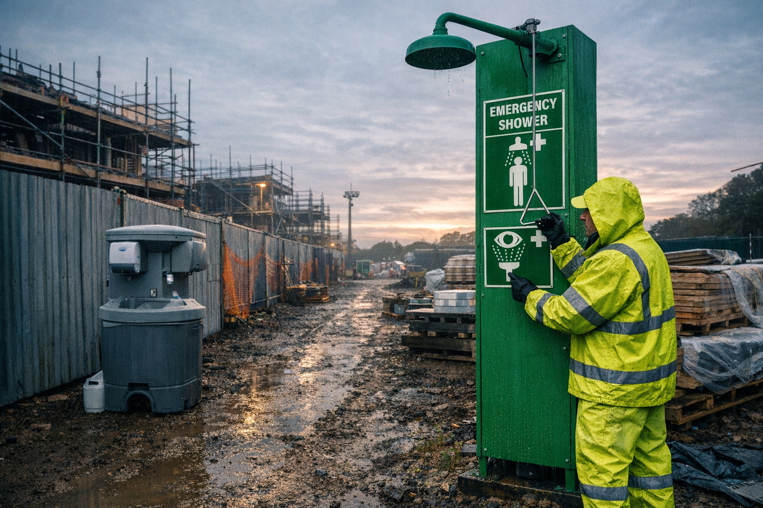 Verschillende types nooddouches